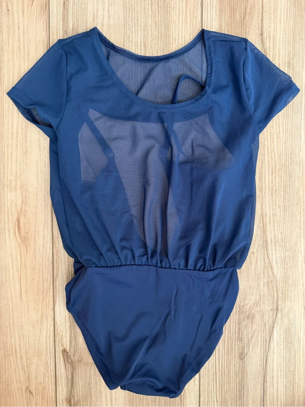 balera Navy Short Sleeve Dance Leotard